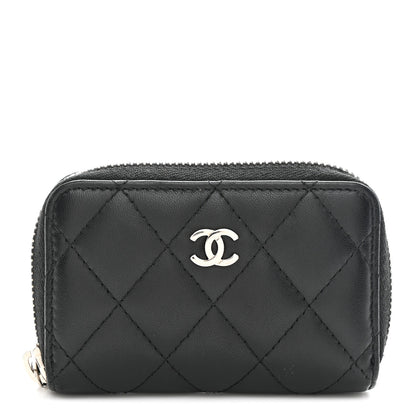 Chanel Lambskin Quilted Zip Coin Purse Black 1 of 7