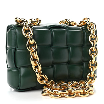 Bottega Veneta Lambskin Maxi Intreccio Padded Chain Cassette Crossbody Bag Raintree 3 of 10