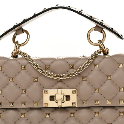 Valentino Garavani Lambskin Small Rockstud Spike Shoulder Bag Poudre 8 of 10