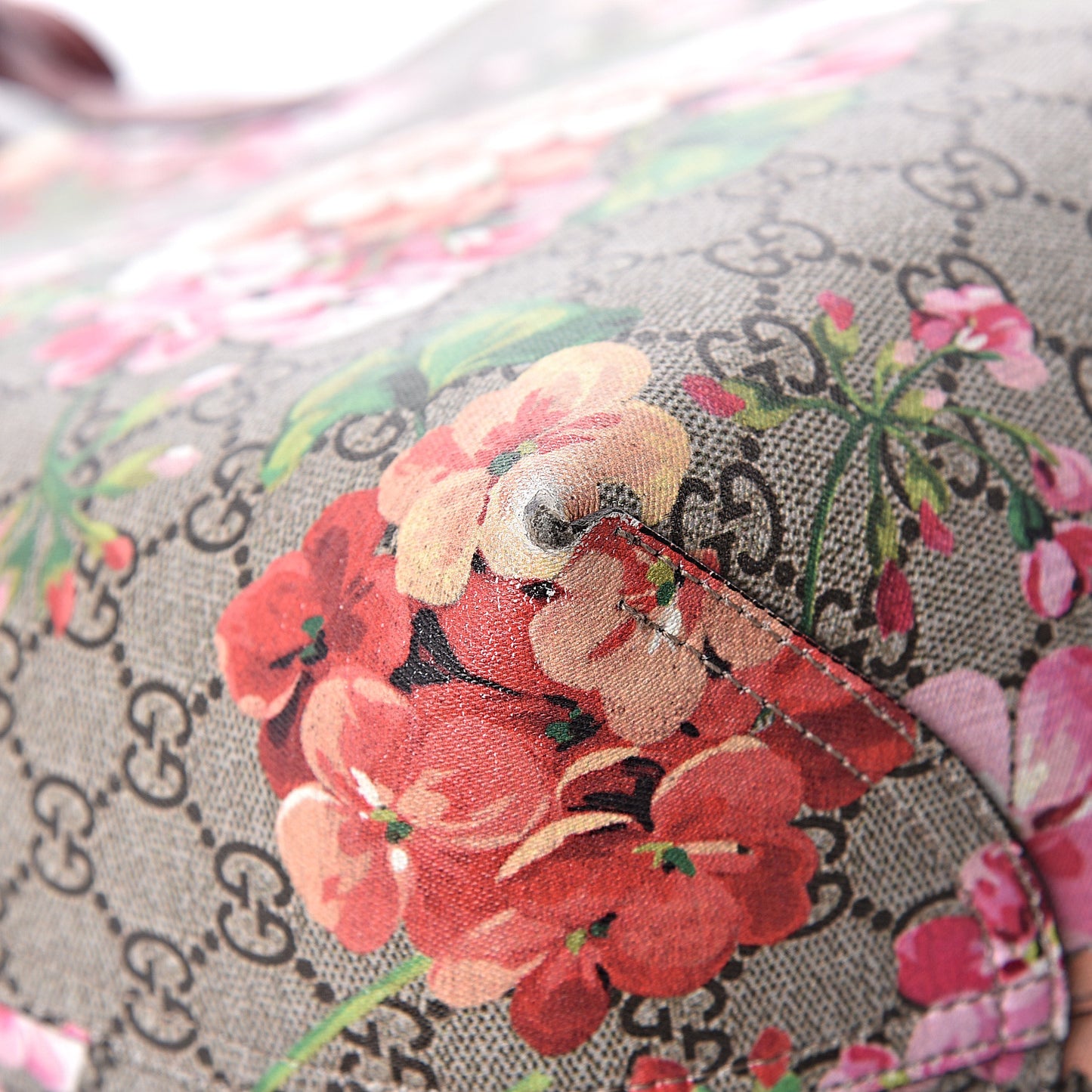 GG Supreme Monogram Blooms Large Reversible Tote Beige Multicolor Dry Rose
