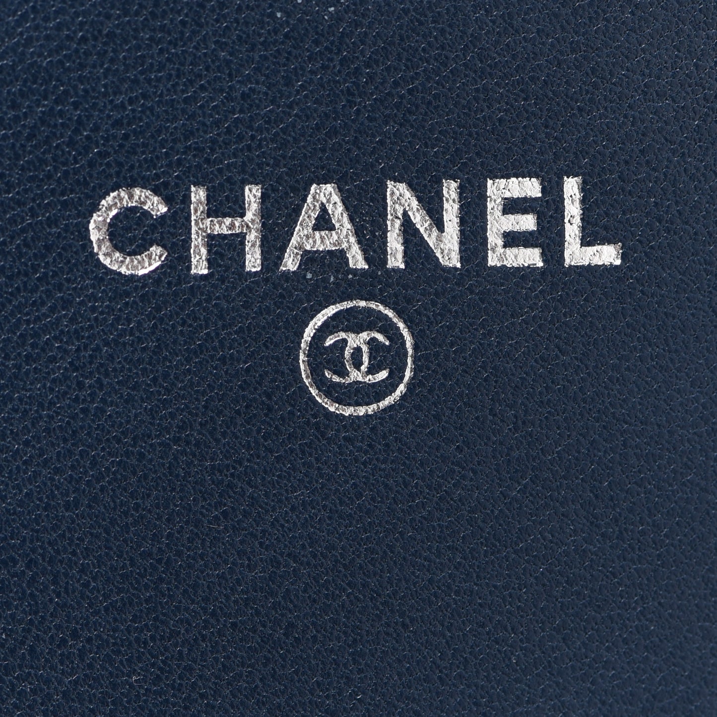 Patent Quilted Brilliant Wallet On Chain WOC Dark Blue