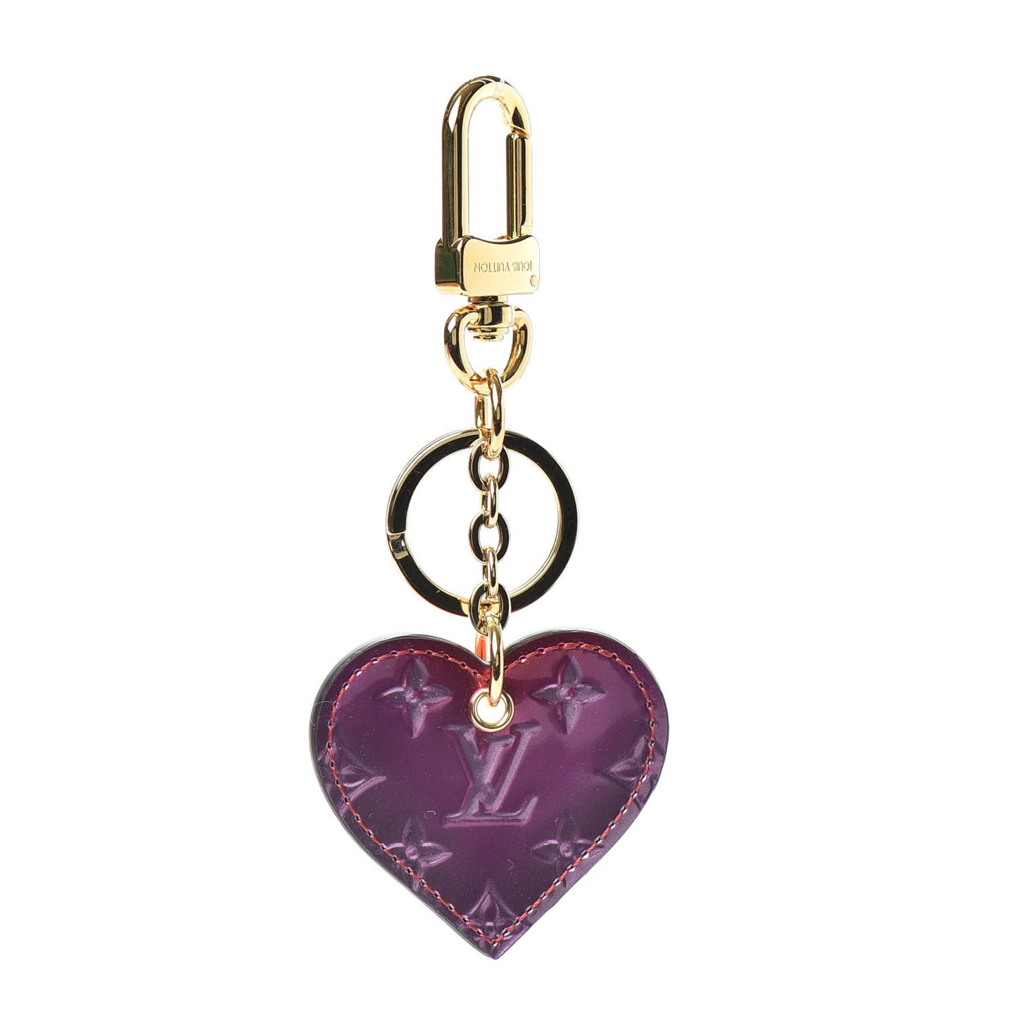 Vernis Degrade Love Lock Heart Key Holder Bag Charm Pink Red
