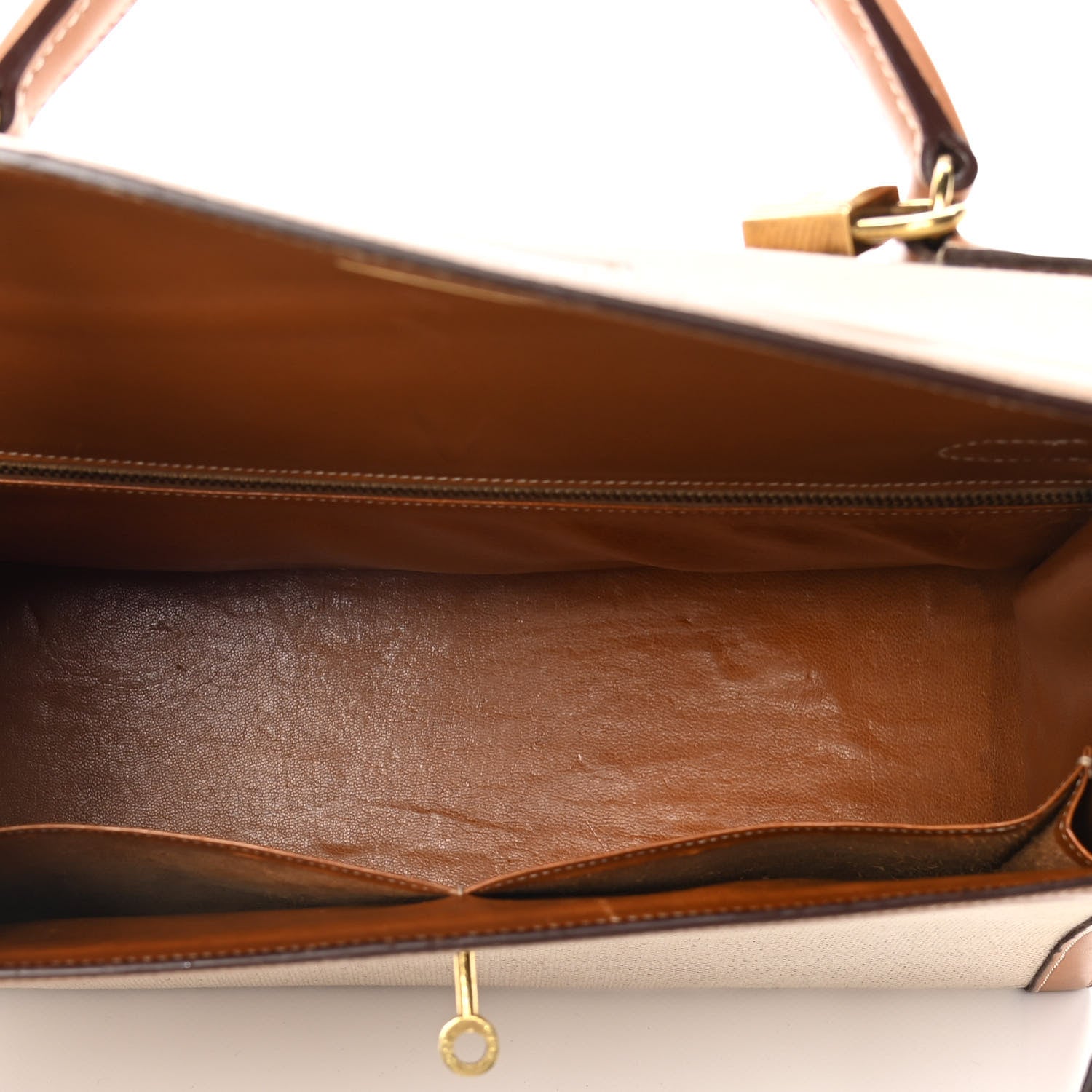 Hermes Peau Porc Toile Kelly Sellier 32 Gold 8 of 29