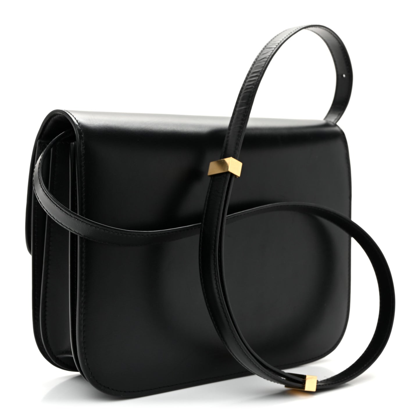 Box Calfskin Medium Classic Box Flap Bag Black