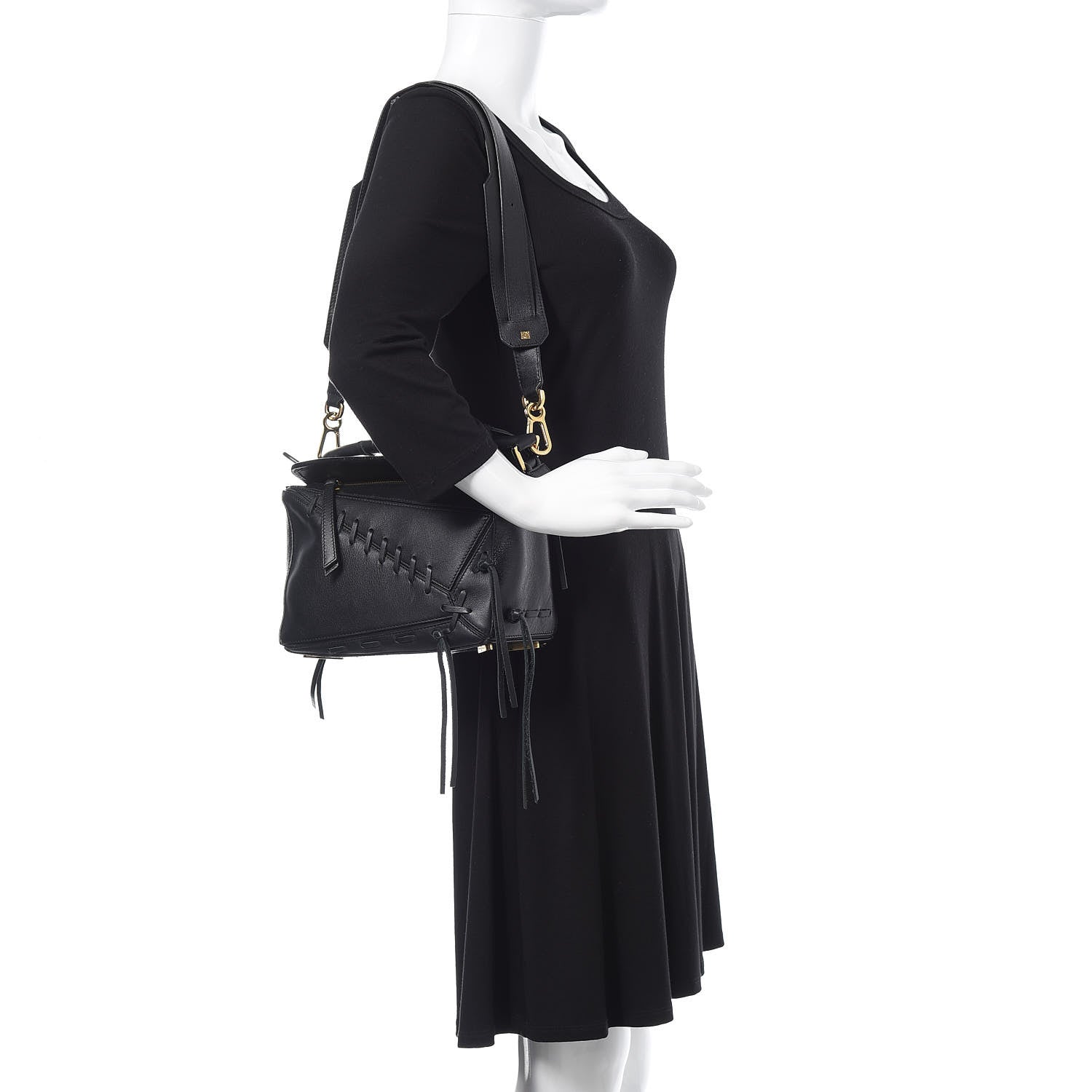 Loewe Calfskin Small Whipstitch Puzzle Bag Black 2 of 13