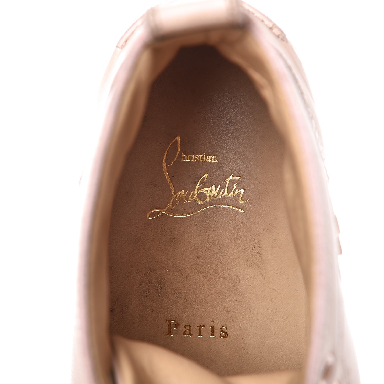 Christian Louboutin Patent Calfskin Lou Spikes Flat Sneakers 38 Poudre 8 of 28