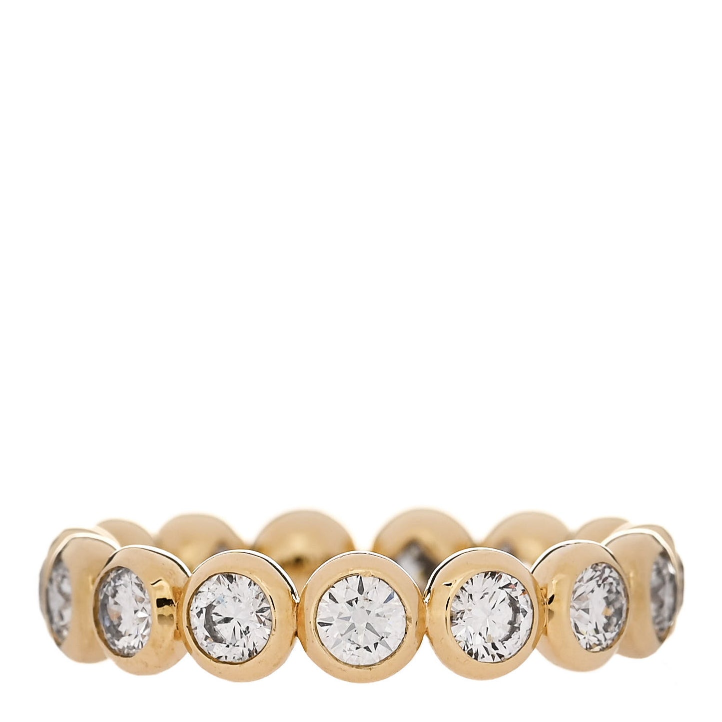 18K Yellow Gold Diamond DY Infinity Band Ring 57 8