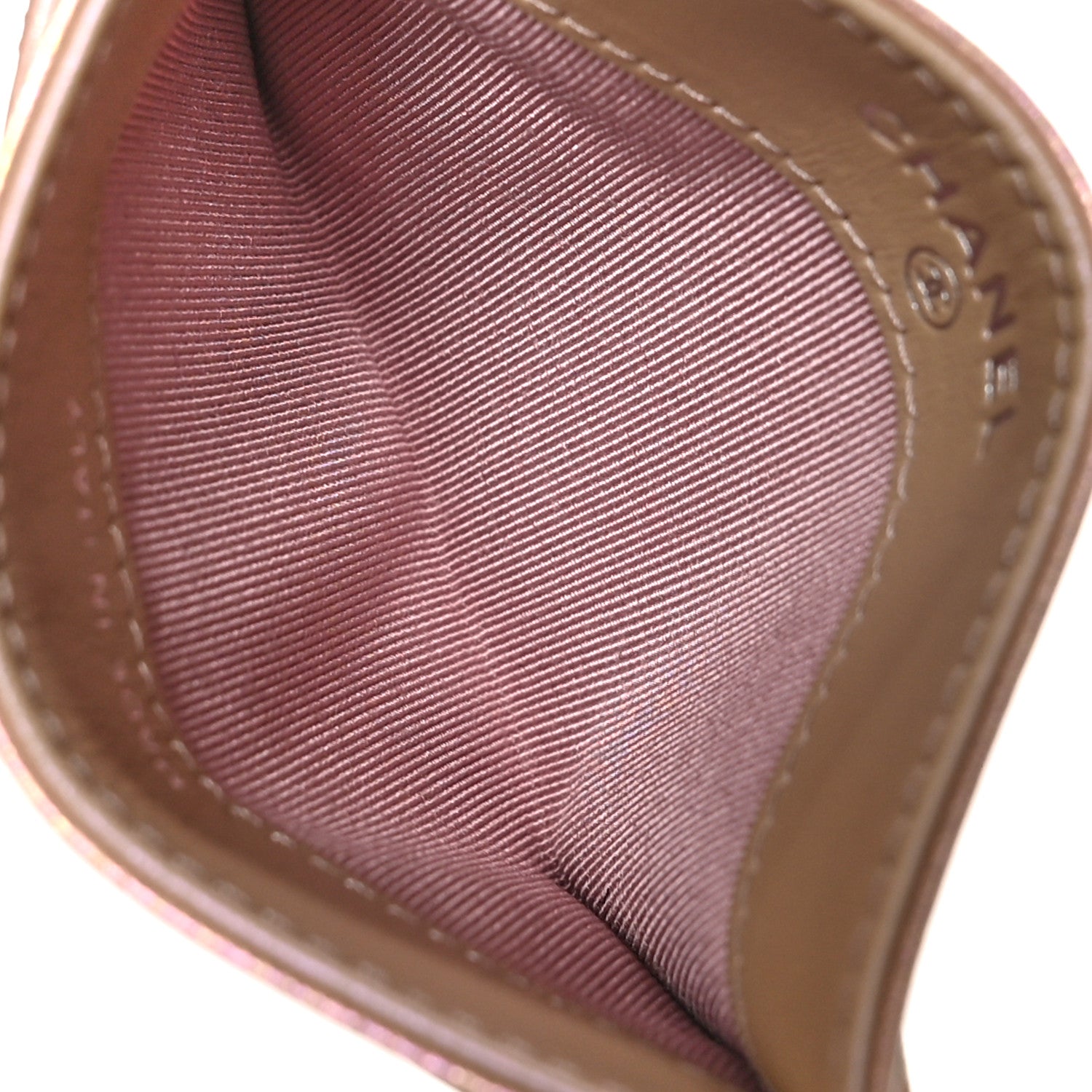 Chanel Iridescent Calfskin Quilted Card Holder Pink 5 of 8