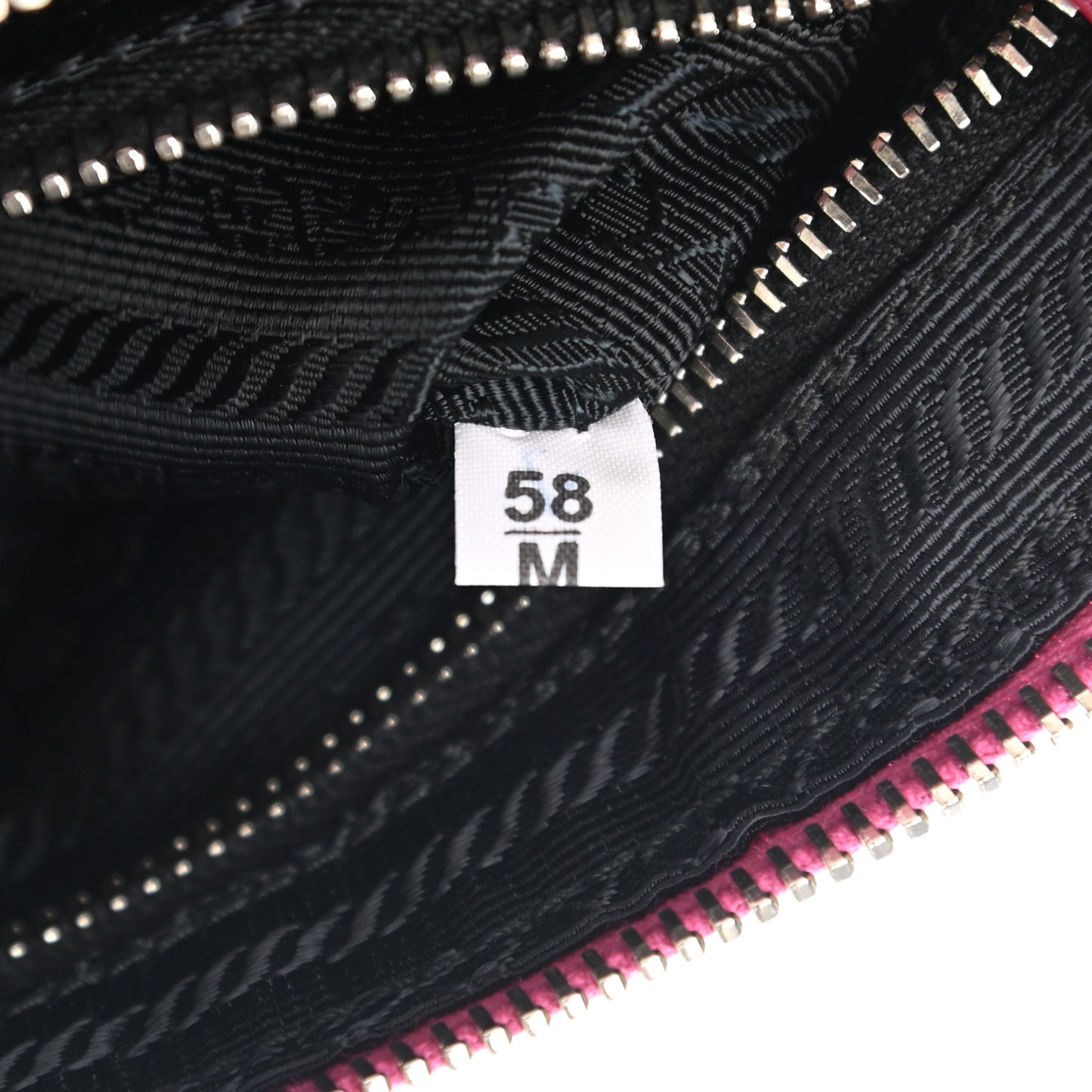 Tessuto Nylon 2 In 1 Clutch Fuchsia Red