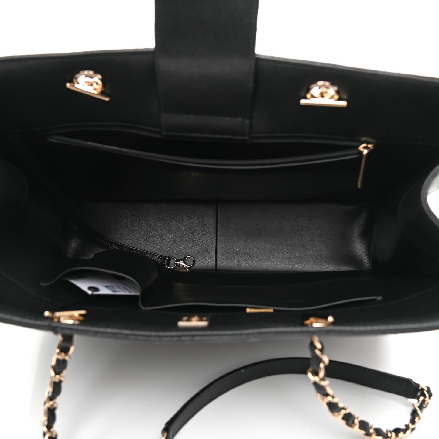 Caviar Quilted Large Shopping Tote Black