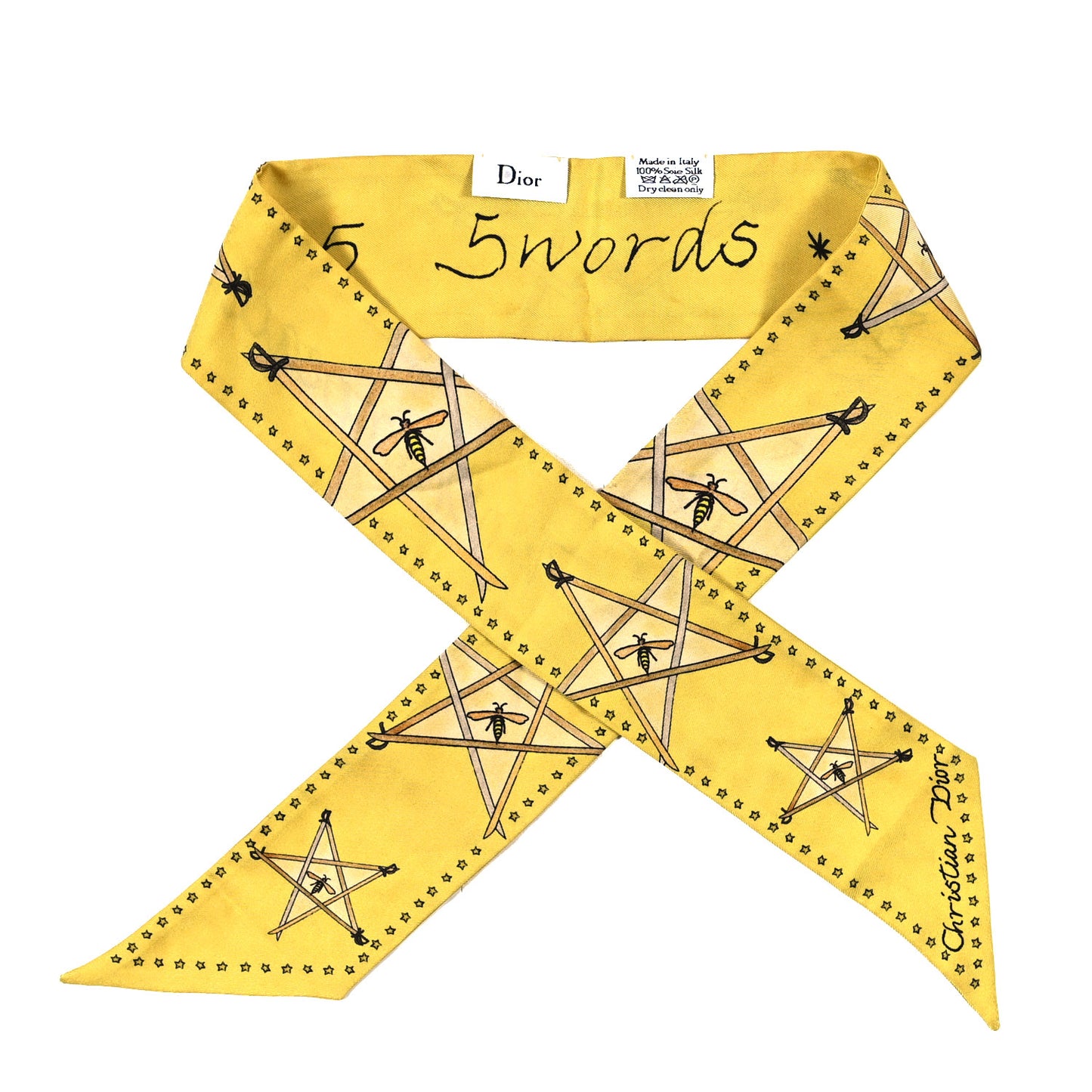 Silk Star Scarf Yellow