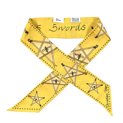 Christian Dior Silk Star Scarf Yellow 1 of 3