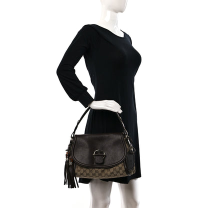 Gucci Monogram Medium Techno Horsebit Shoulder Flap Bag Dark Brown 2 of 9