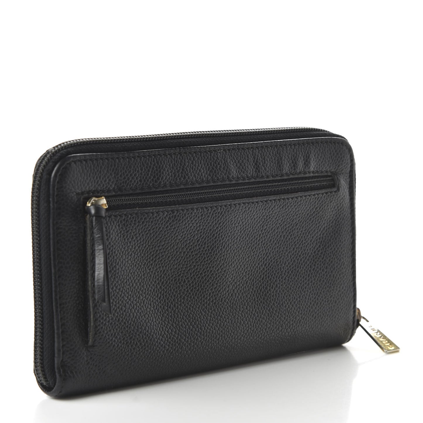 Caviar Large Timeless CC Zip Around Wallet Black