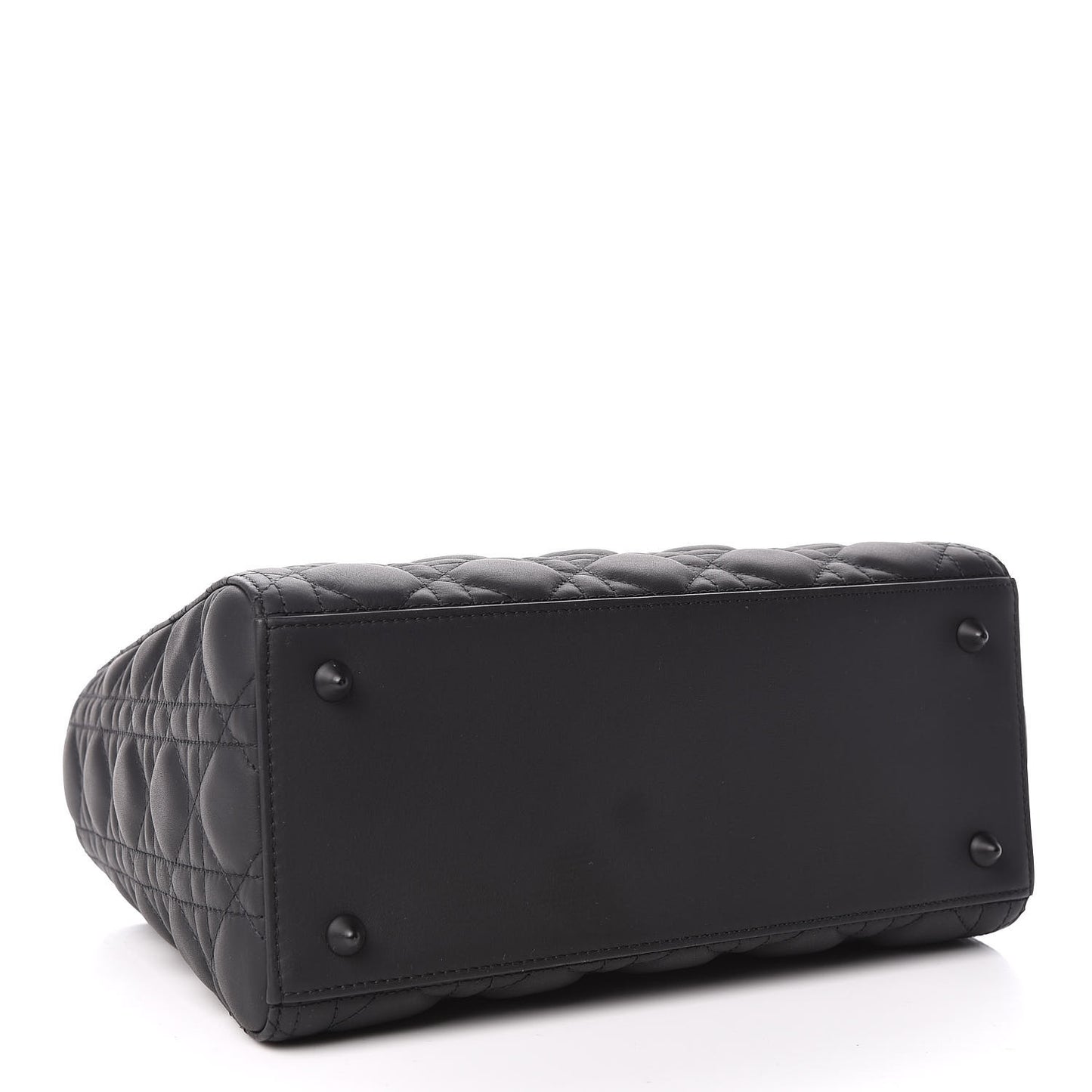 Ultra Matte Calfskin Cannage Medium Lady Dior Black