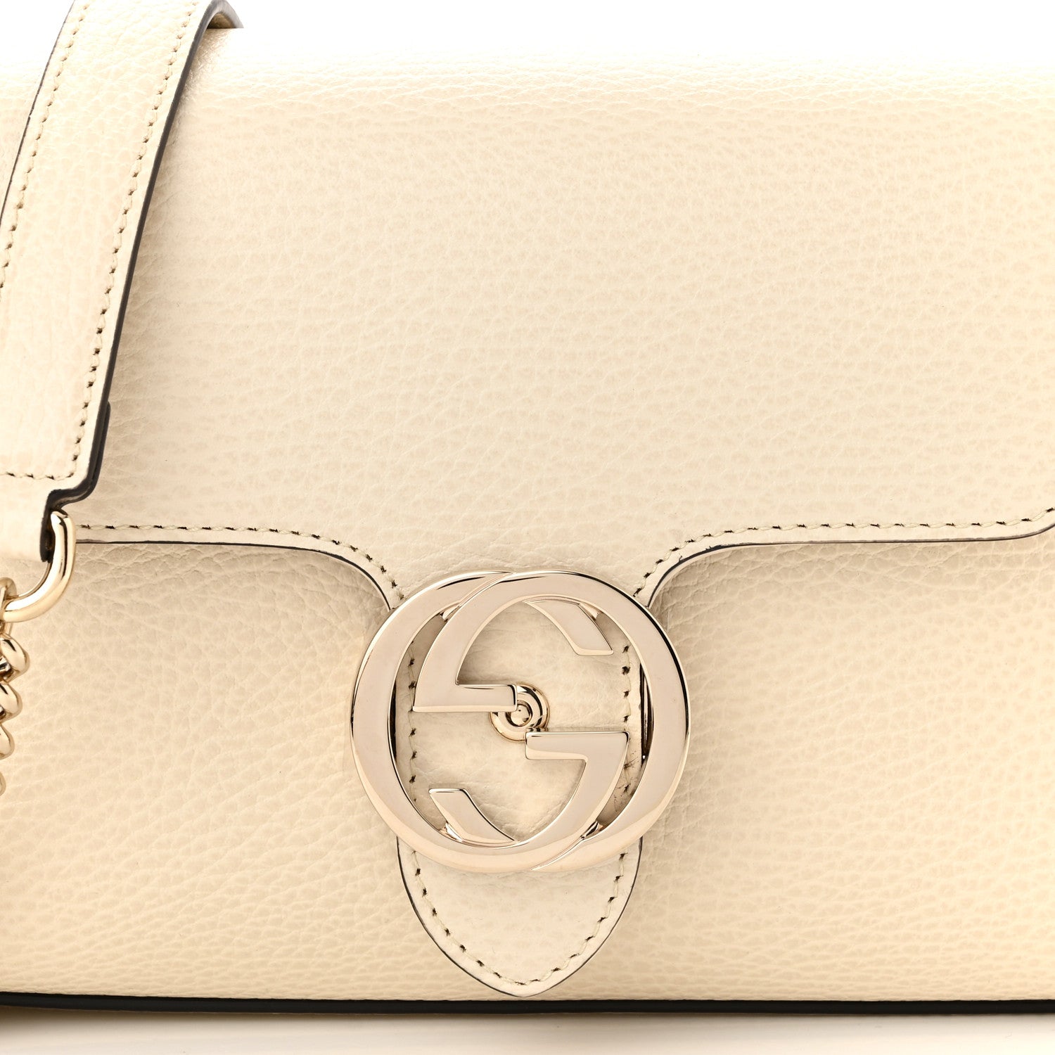 Gucci Dollar Calfskin Interlocking G Crossbody Bag Mystic White 10 of 10