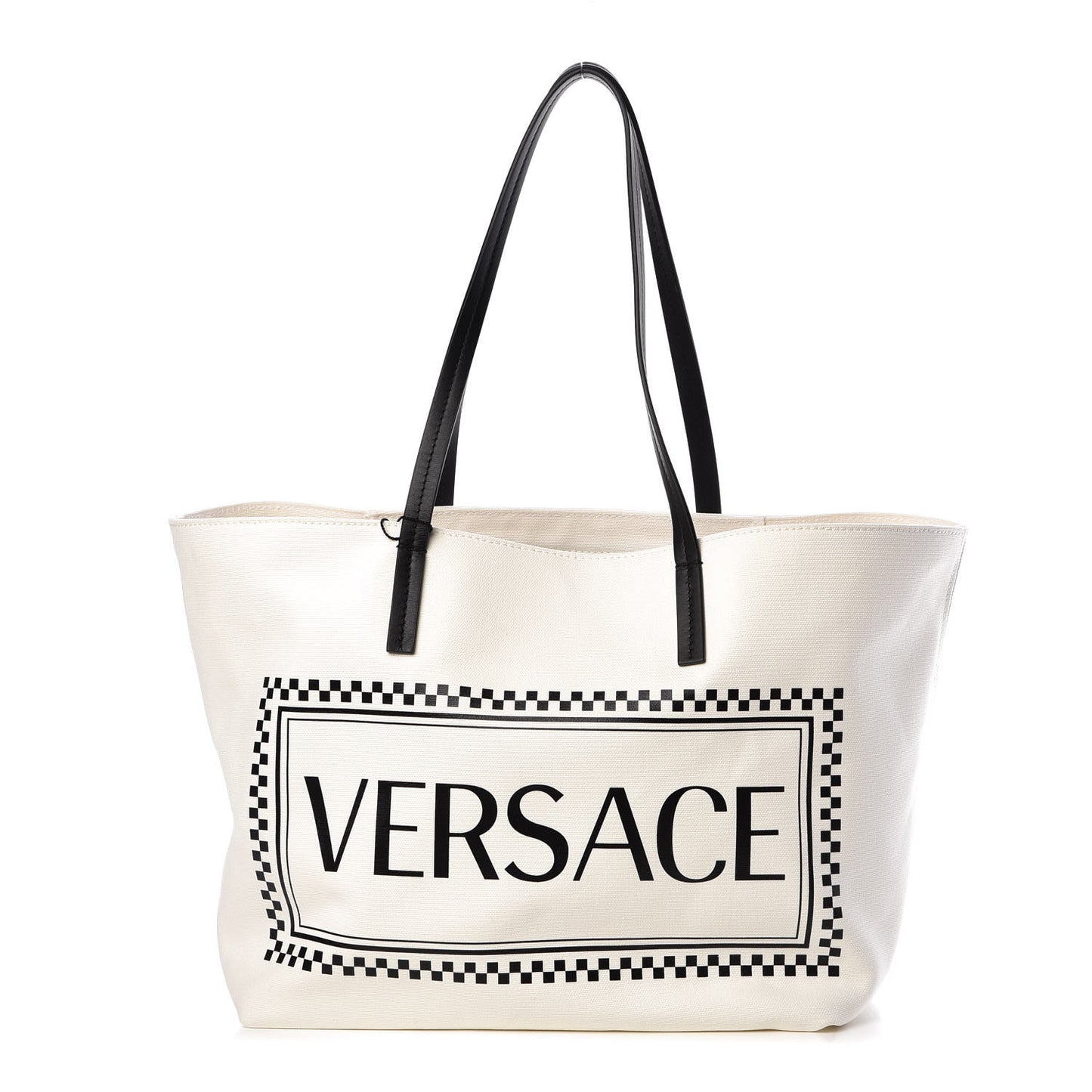 Canvas Logo Tote Black White