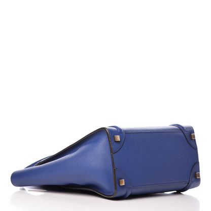 Celine Drummed Calfskin Micro Luggage Indigo 5 of 13