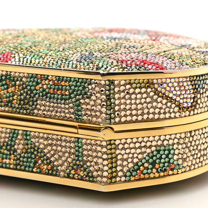 Judith Leiber Swarovski Crystal Flower Minaudiere Clutch Gold 8 of 10