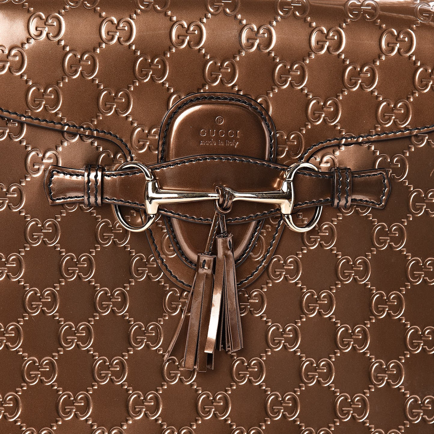 Shine Guccissima Large Emily Chain Shoulder Bag Acero