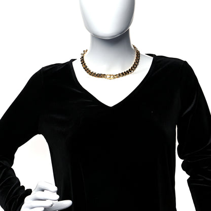 Christian Dior Metal Danseuse Etoile Chain Choker Necklace Gold 2 of 5