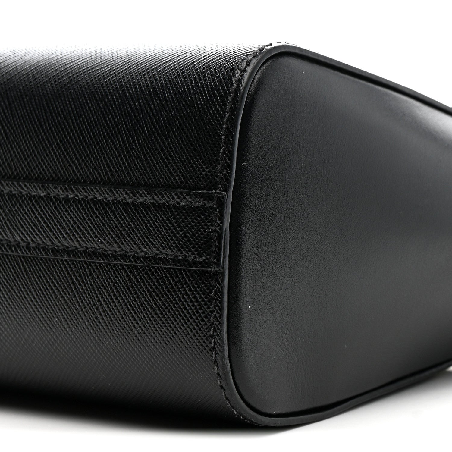 Prada Saffiano Soft Calfskin Mini Zippered Crossbody Tote Black 10 of 16
