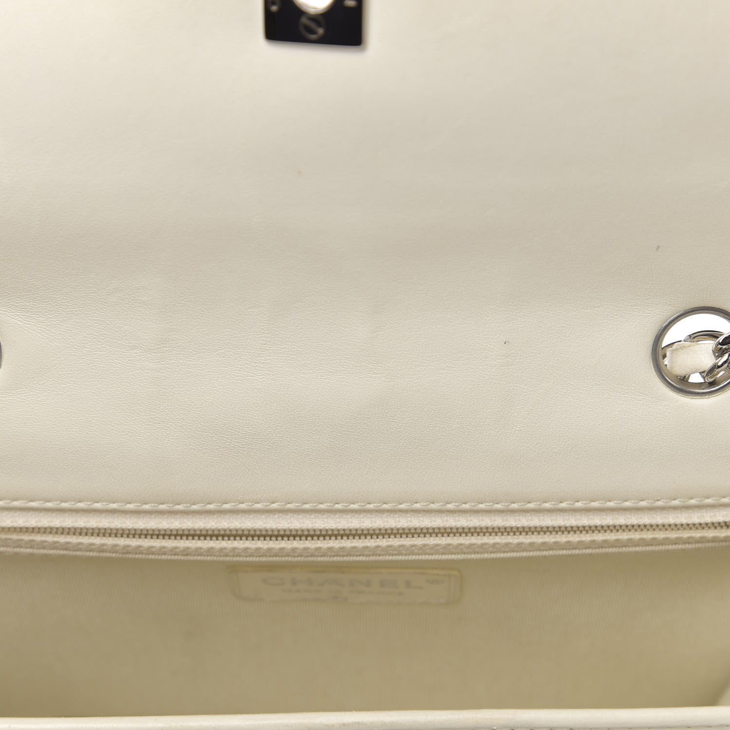 Chanel Patent Lambskin Medium Chocolate Bar Flap Khaki Beige 8 of 15