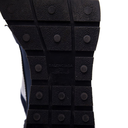 Balenciaga Calfskin Neoprene Mesh Womens Race Runner Sneakers 38 Bleu Nuit 11 of 11