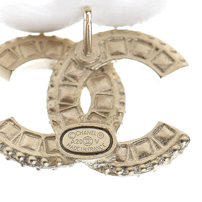 Chanel Crystal Timeless CC Earrings Light Gold 4 of 5