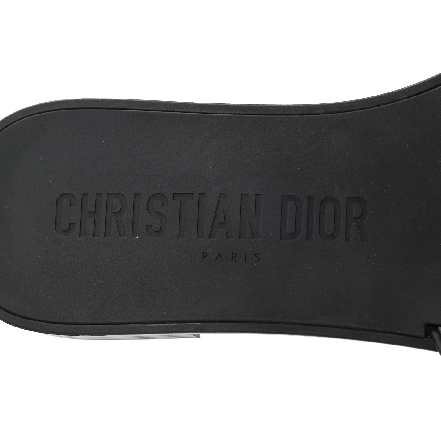 Matte Calfskin Pearl Dio(r)evolution Slide Sandals 38 Black