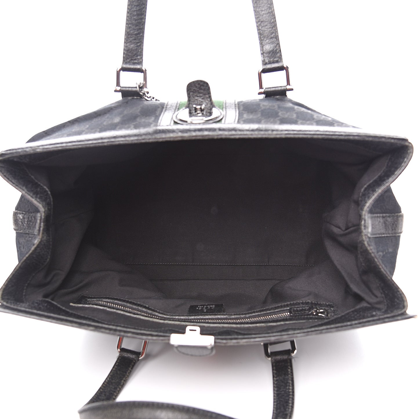 Monogram Web Large Treasure Boston Tote Black