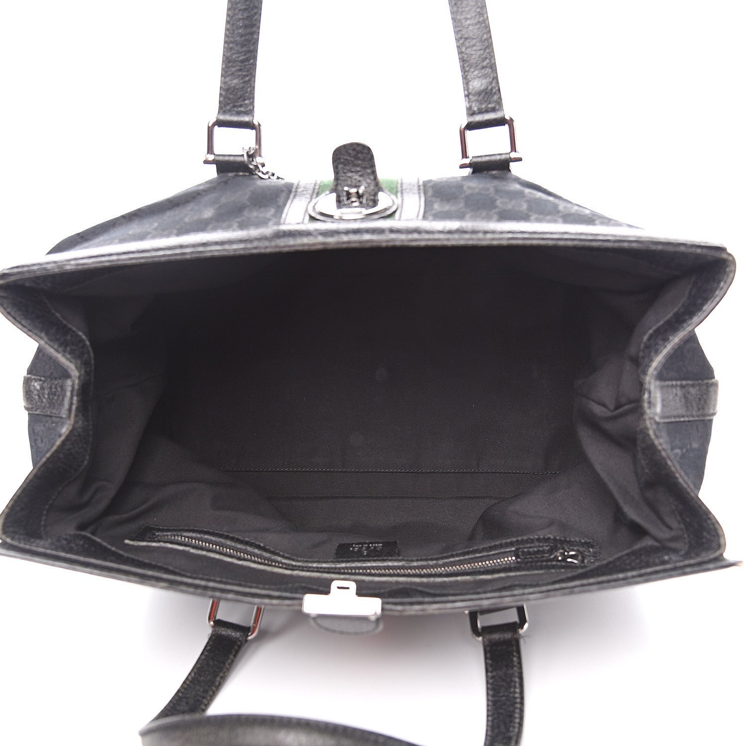Gucci Monogram Web Large Treasure Boston Tote Black 5 of 25