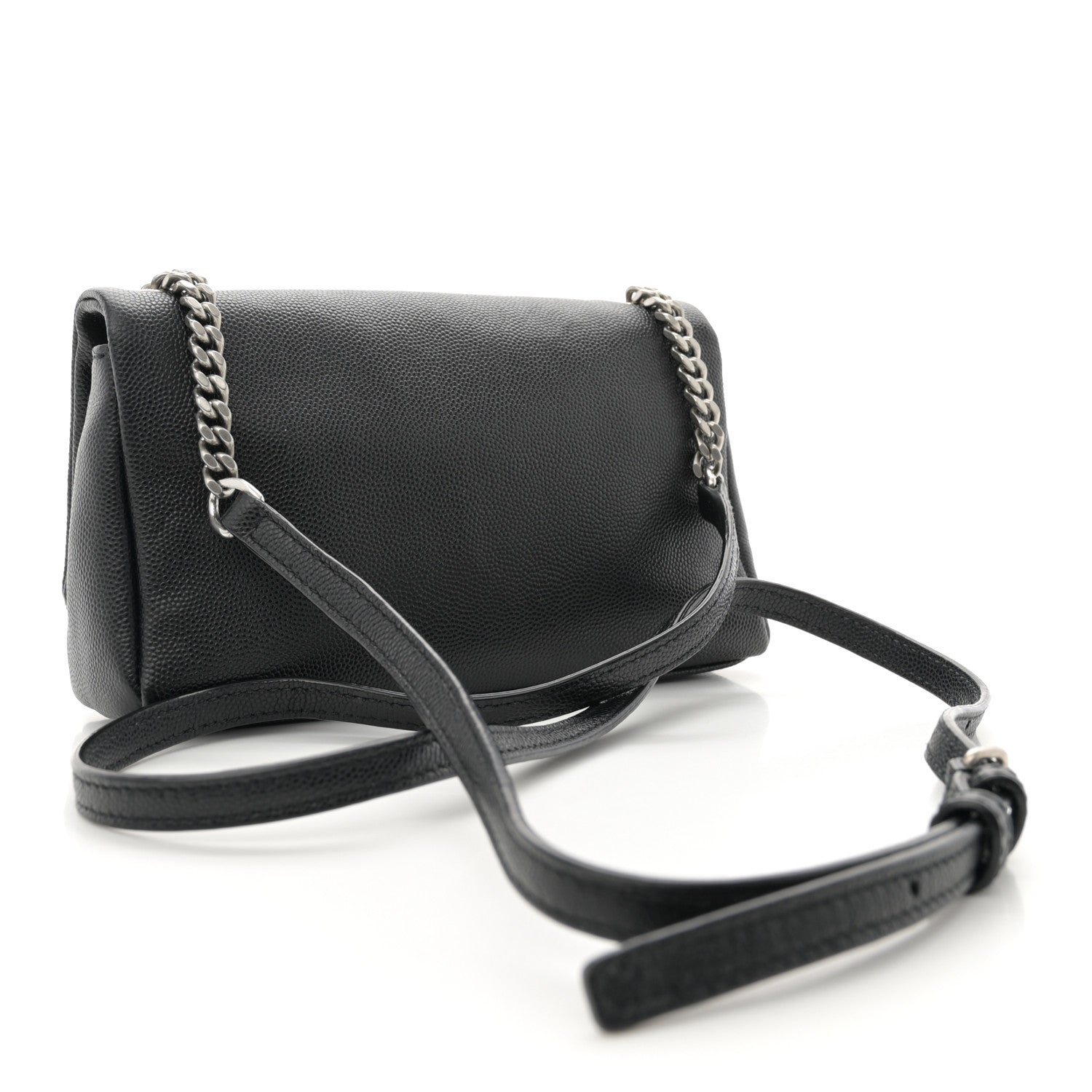 Saint Laurent Grain De Poudre Monogram Toy West Hollywood Fold-Over Bag Black 3 of 9