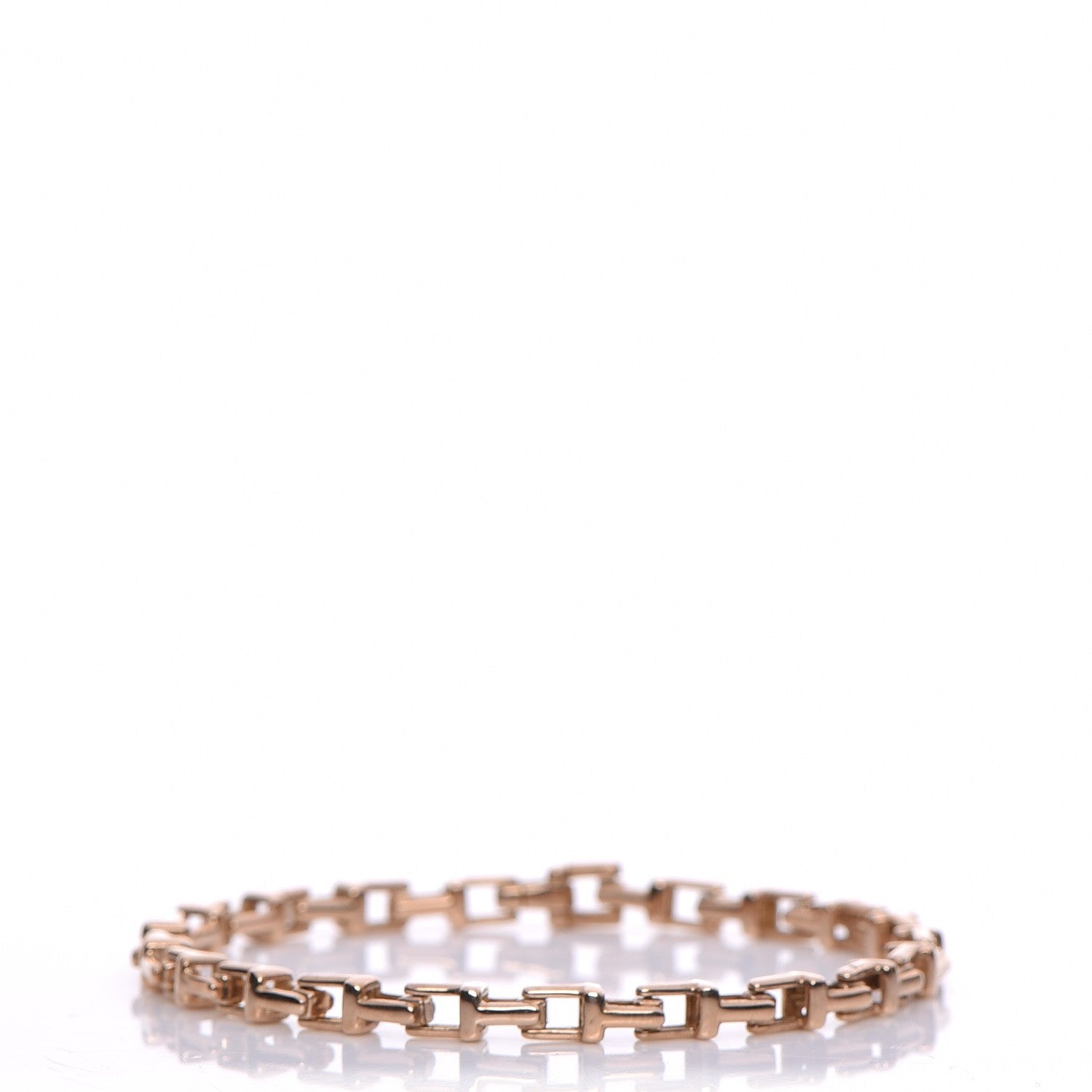 Tiffany 18K Rose Gold Narrow Tiffany T Chain Bracelet 1 of 5