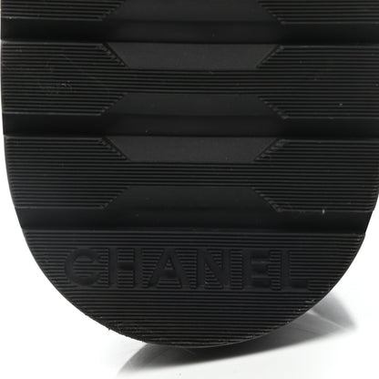 Chanel Shiny Lambskin Quilted Lace Up Combat Boots 37.5 Black 6 of 9