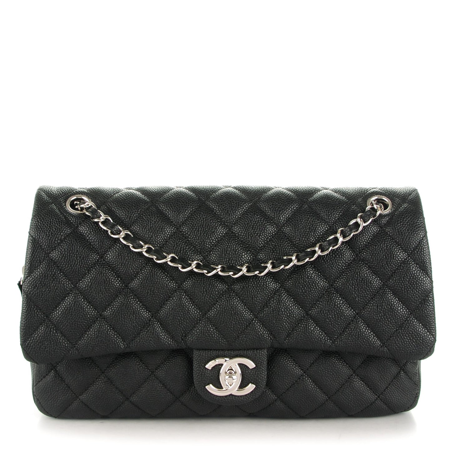 Caviar Quilted Jumbo Easy Flap Black