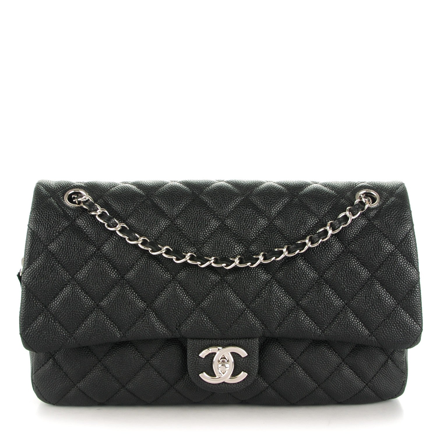 Chanel Caviar Quilted Jumbo Easy Flap Black 1 of 8