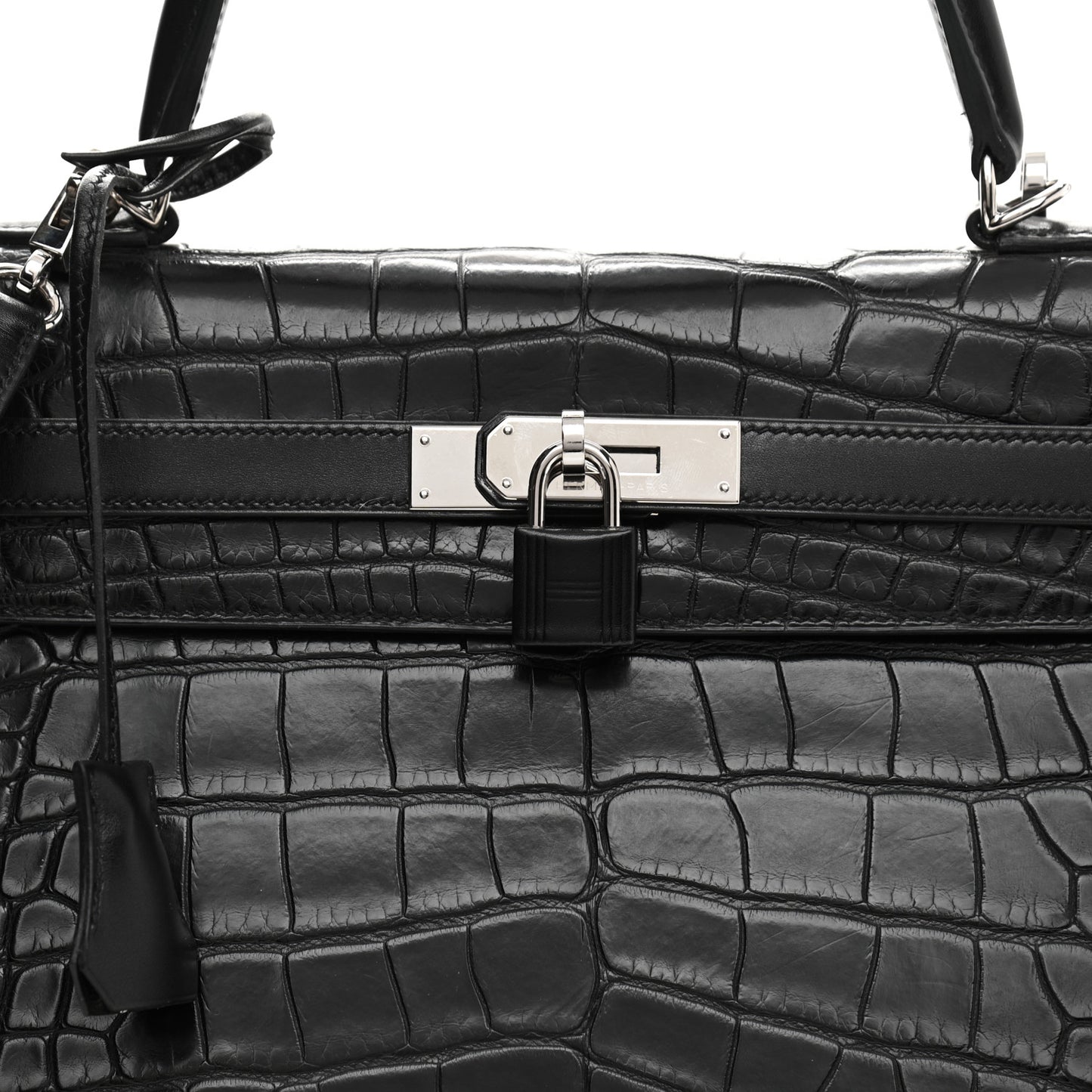 Matte Taurillon Clemence Box Kelly Retourne 35 Black