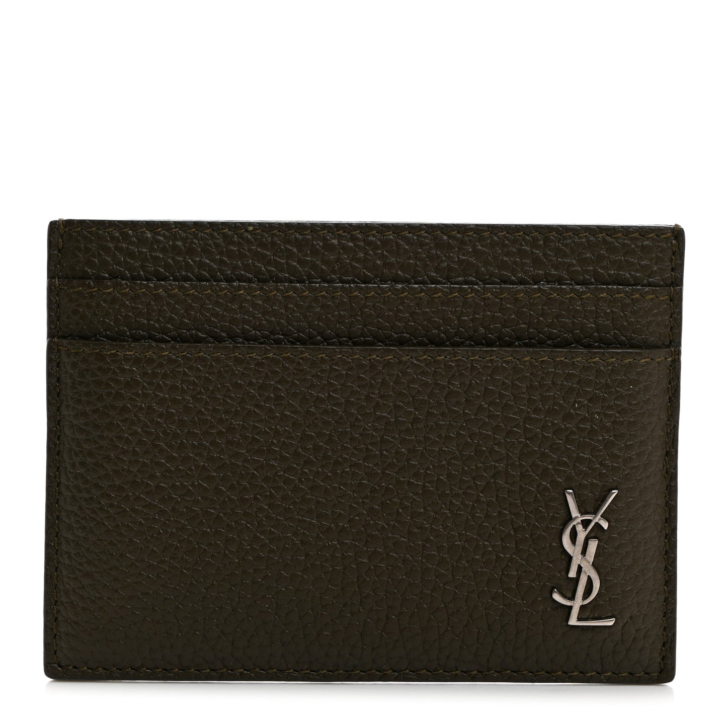 Calfskin Tiny Cassandre Credit Card Case Grey