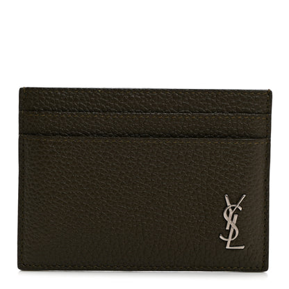 Saint Laurent Calfskin Tiny Cassandre Credit Card Case Grey 1 of 7