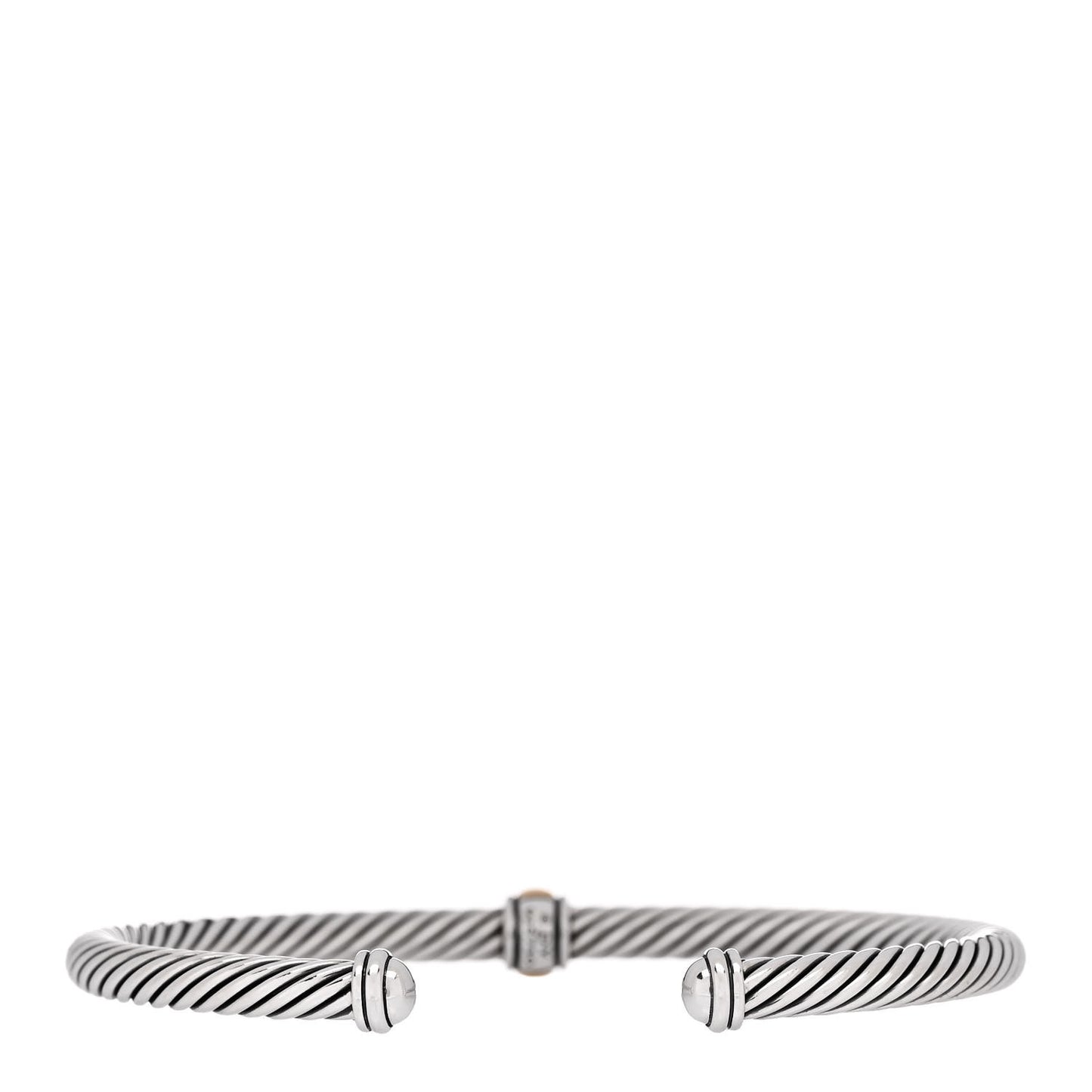 Sterling Silver 18K Yellow Gold 4mm Station Cable Bracelet