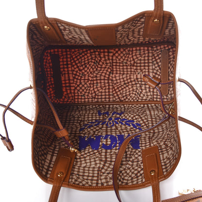 MCM Visetos Medium Liz Reversible Shopper Tote Cognac 13 of 17