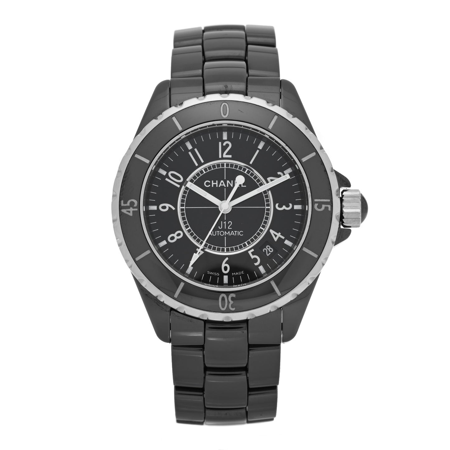 Stainless Steel Ceramic 38mm J12 Automatic Watch Black