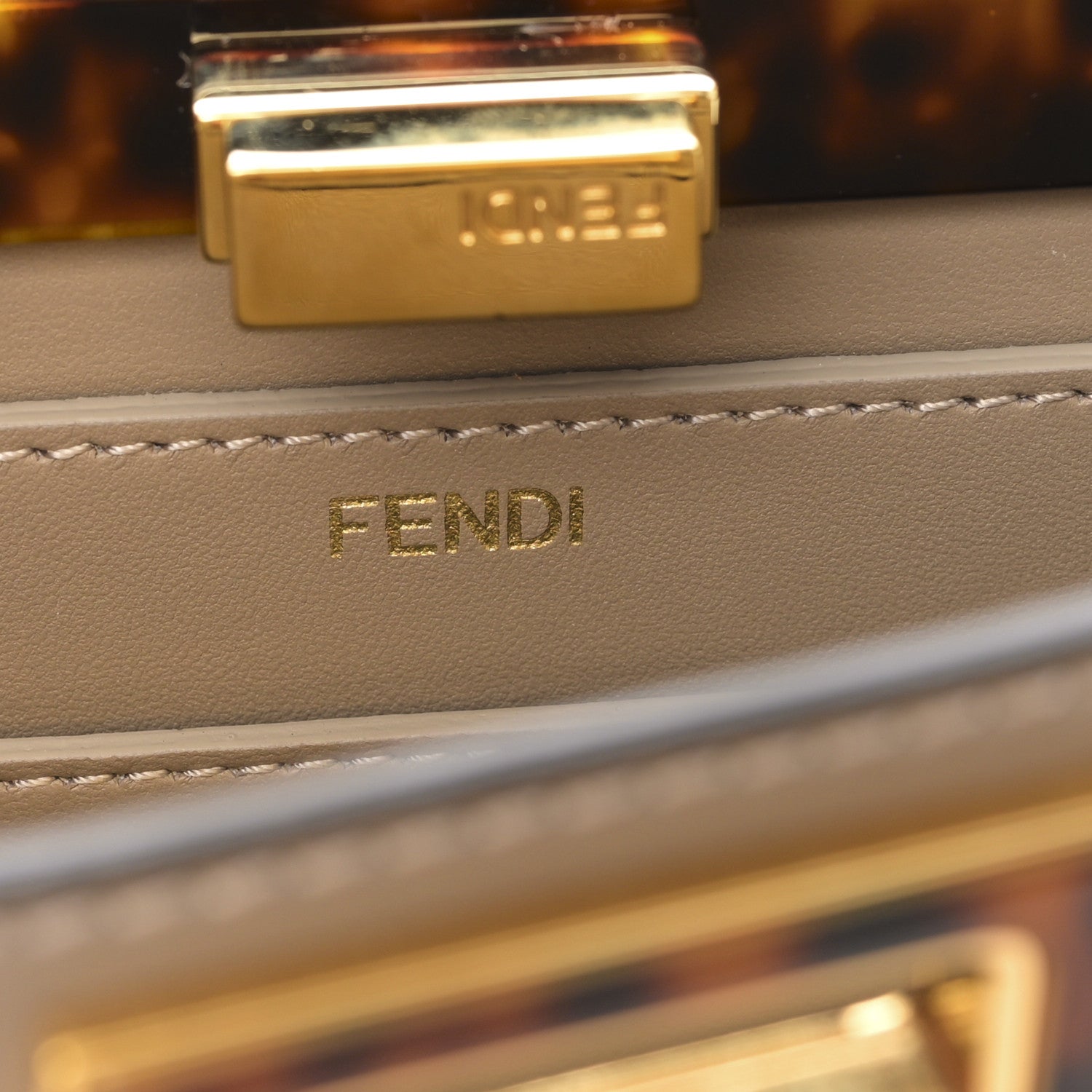 Fendi Vitello Seta Shiny Nappa Plexiglass Bi-Color Small Peekaboo I SEE U Satchel Tartaruga Black 6 of 8