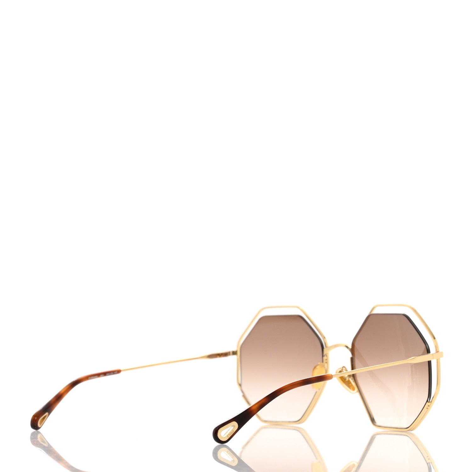 Chloe Poppy Octagonal Sunglasses CH0046S Havana Brown 4 of 7