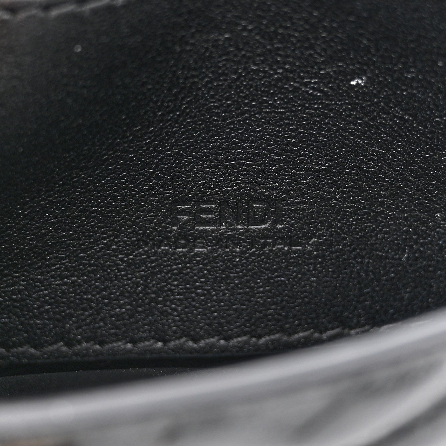 Fendi Nappa Matisse FF Embossed Nano Chain Baguette Black 6 of 9