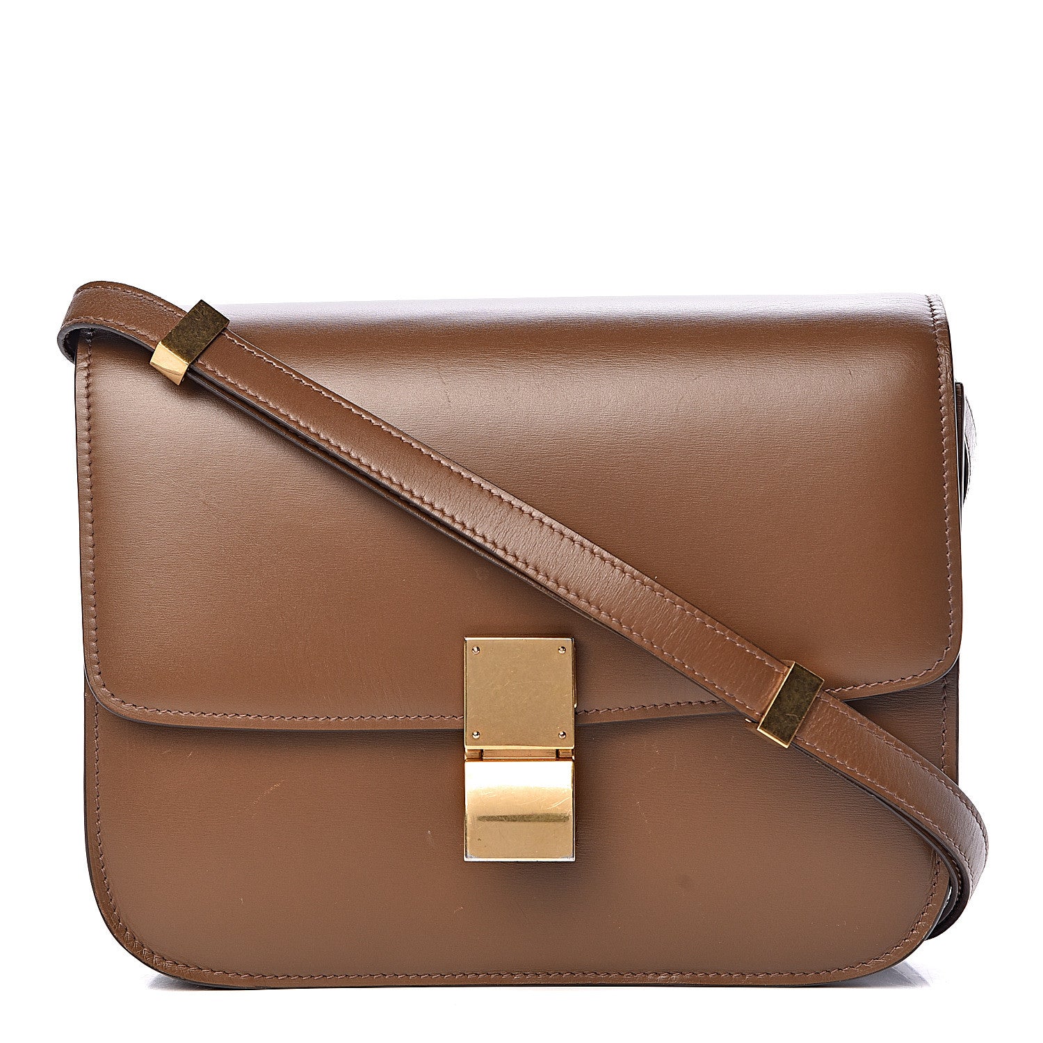 Celine Box Calfskin Medium Classic Box Flap Bag Camel 2 of 12