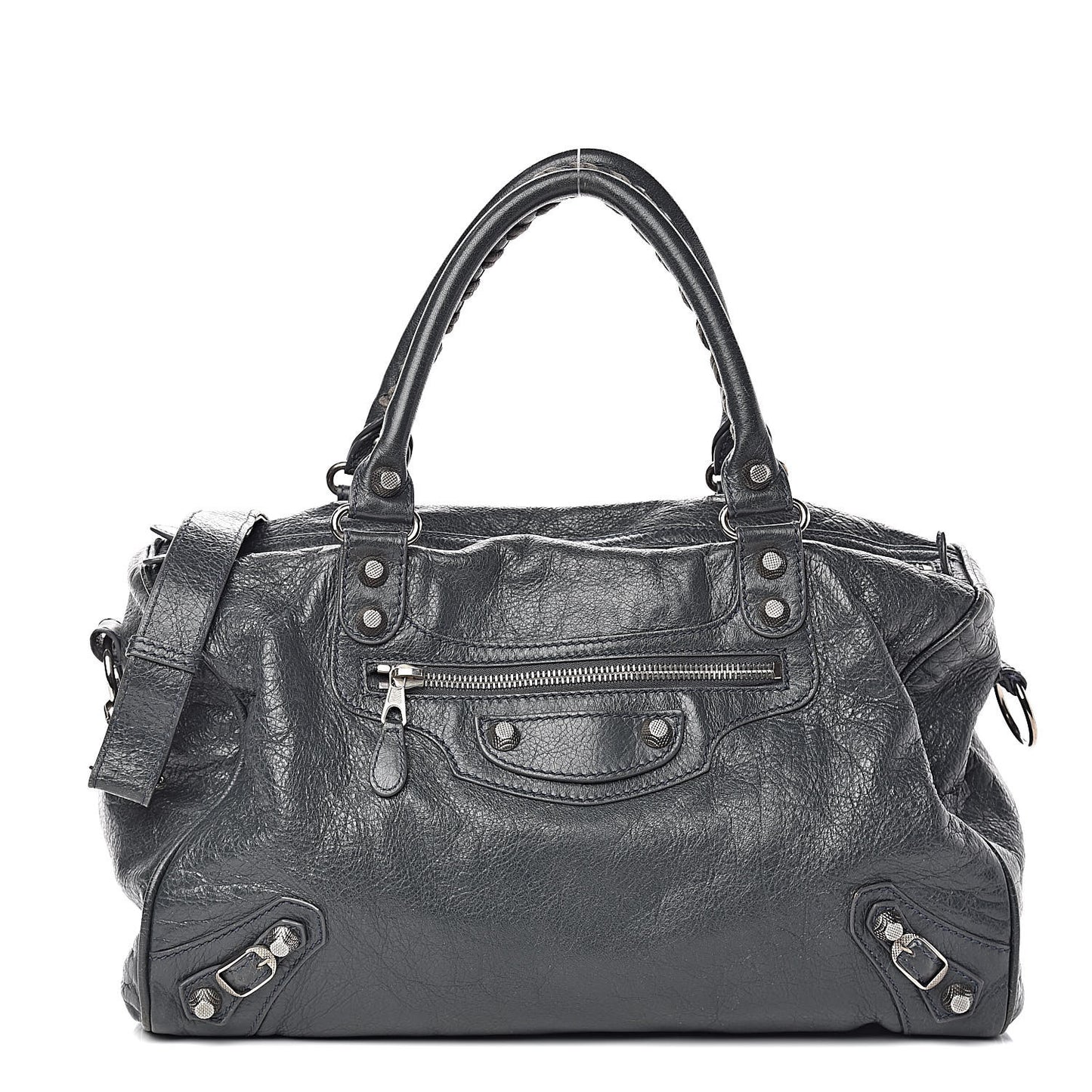 Agneau Giant 12 Silver Hardware Boston Anthracite