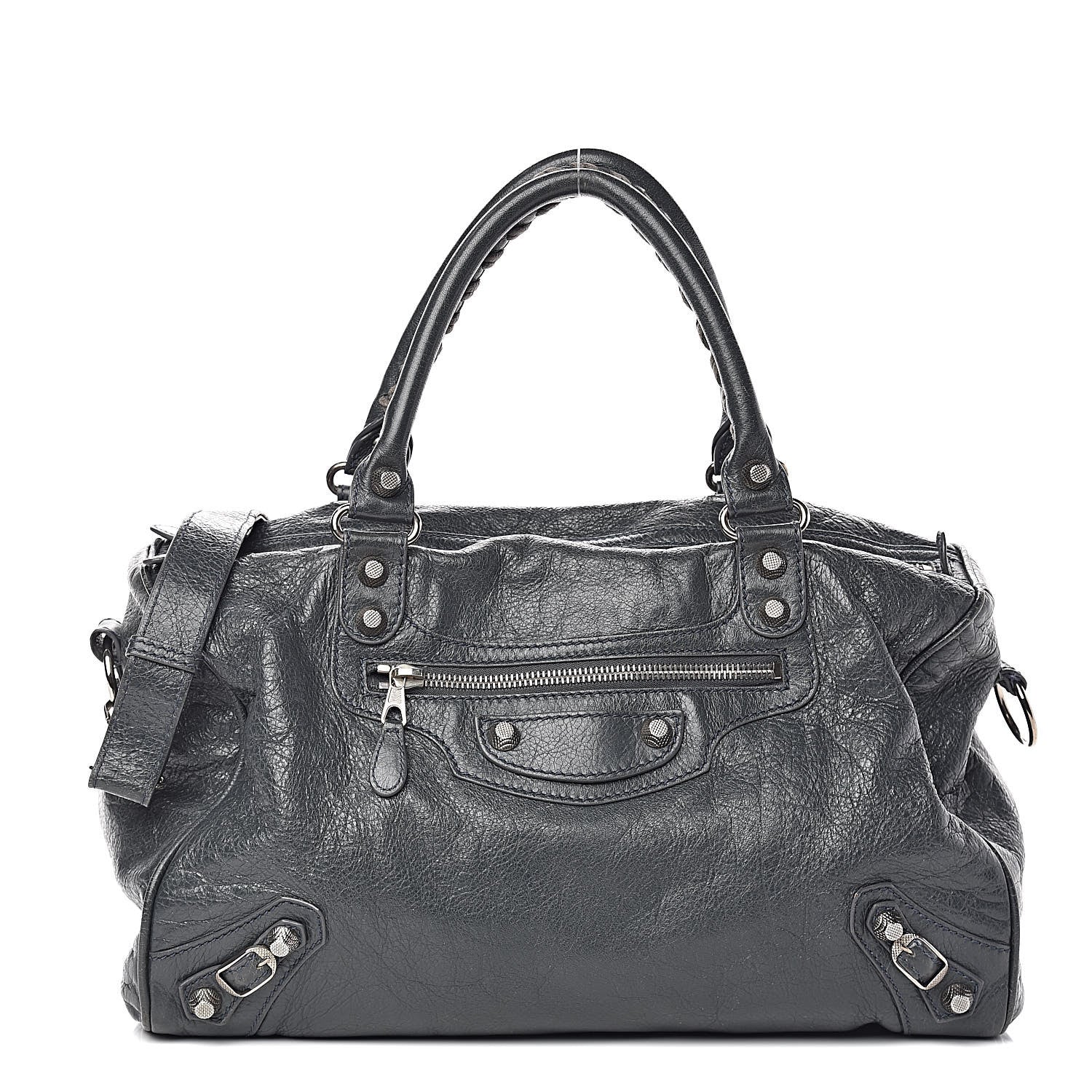 Balenciaga Agneau Giant 12 Silver Hardware Boston Anthracite 2 of 12