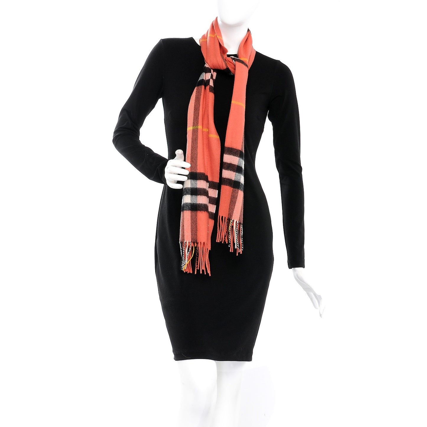 Cashmere Giant Check Scarf Pink